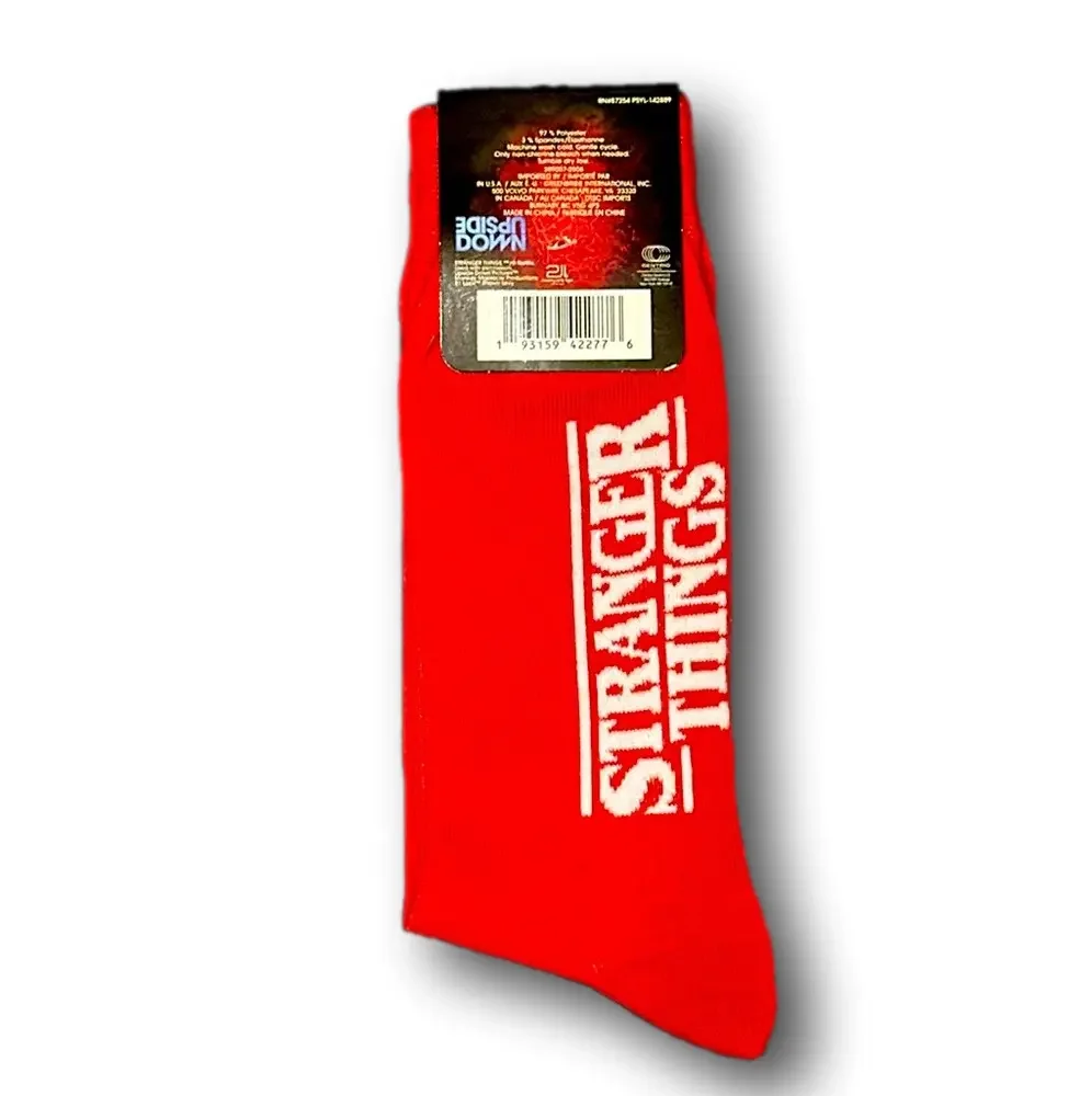 3/$20 Stranger Things Funny Novelty Crew Socks - NWT